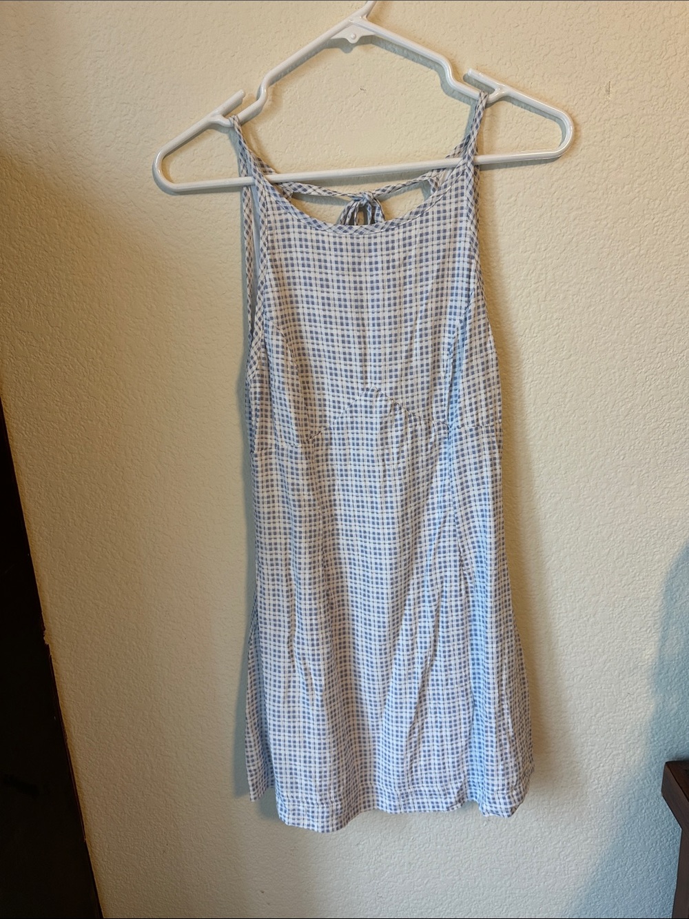 Urban Outfitters Blue and White Gingham Mini Dress